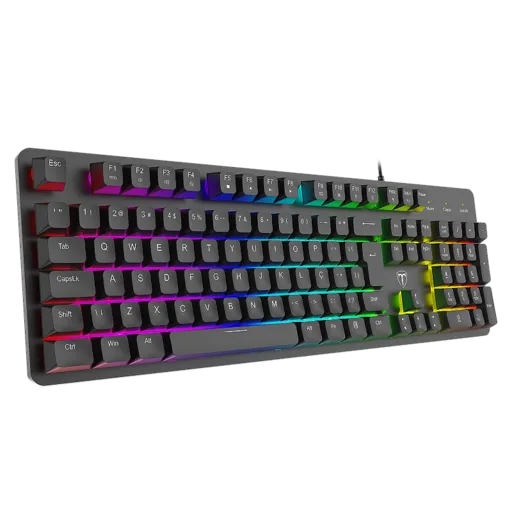 Teclado Gamer T-Dagger Echo Membrana Preto RGB Estrutura em Metal Full Size…