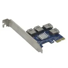 Placa Multiplicadora PCI-E 1x4 Mineração PCIE-EUX1-04