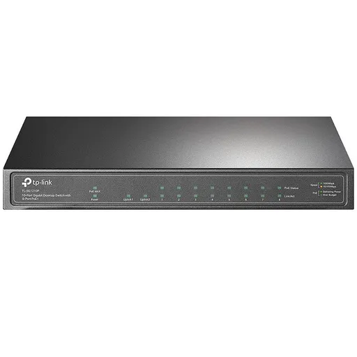 Switch Gigabit De 10 portas  com 8 Portas Poe+ 1 porta Sfp TP-LINK Tl-sg1210p