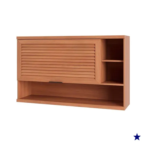 Armário de Cozinha Modulado Aéreo Thela Macadâmia Nicho 1 Porta Ripada 120cm…