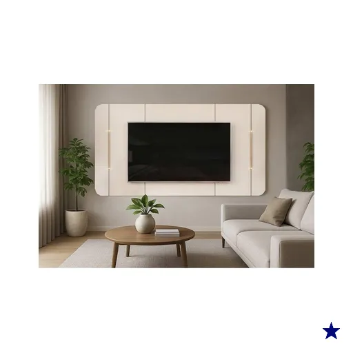 Home p/ TV até 75 Pol Areta 218x132cm Off White - DJ Móveis