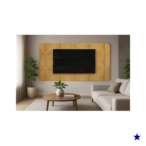 Painel Quarto p/ TV até 75 Pol Areta 218x132cm Cedro - DJ Móveis
