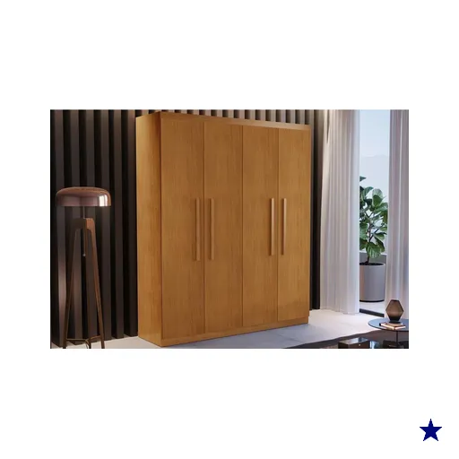 Guarda Roupa 4 Portas e 2 Gavetas Espanha Naturale - Rufato
