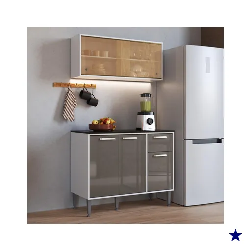 Armário de Cozinha Aéreo com Balcão para Pia 105cm Siena Multimóveis MP2252…