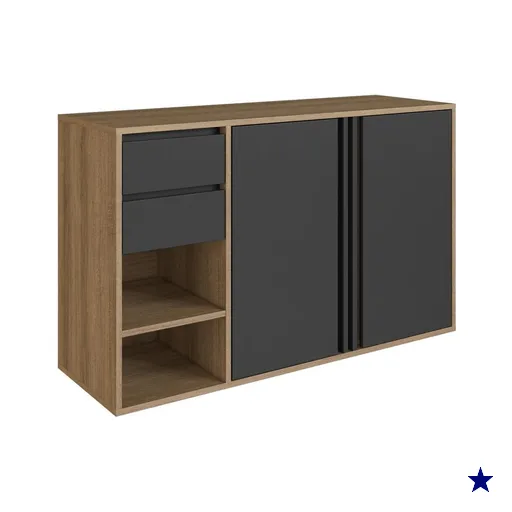 Gabinete de Banheiro 110cm Antônia com 2 Portas e Gavetas sem Cuba