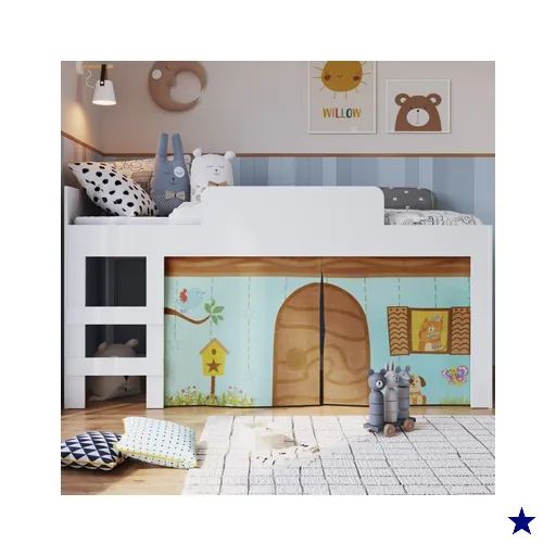 Cama Infantil Com Cabaninha Alegria Branco Cm088 - Art In Móveis