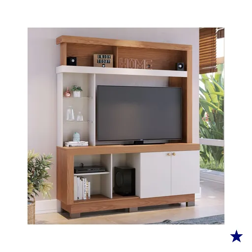 Estante para TV Até 50 Polegadas Valença 2 Portas Freijó/Off White - Colibri