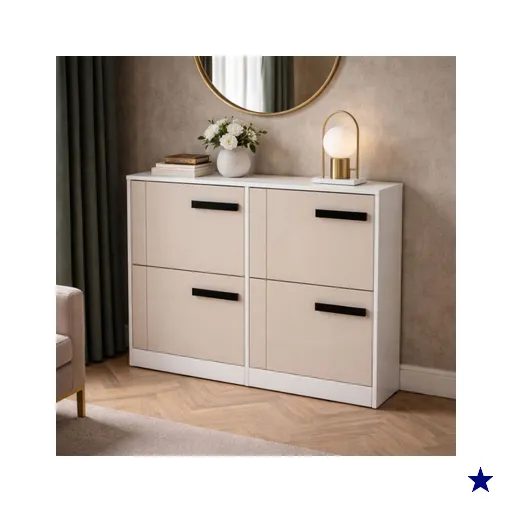 Sapateira Lisboa 4 Portas Creme/Branco - Politorno