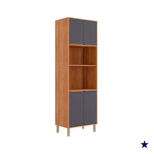 Paneleiro de Cozinha Celeste Torre Quente c/ 4 Portas e 2 Nichos p/ Forno 70cm…