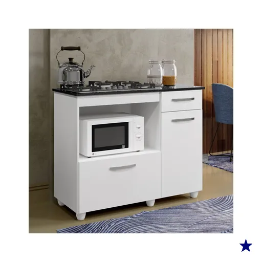 Balc&atilde;o para Cooktop e Forno Violeta 2 Portas 1 Gaveta 4 Bocas Ip&ecirc;…