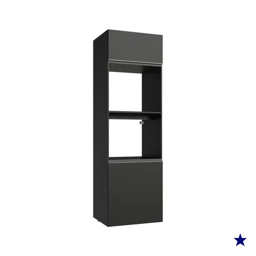 Torre Quente 60 cm 2 Portas 2 Nichos Suspenso Preto Nice Madesa