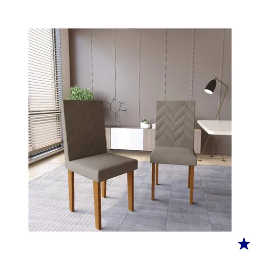 Conjunto 2 Cadeiras de Jantar com Pés em MDF Estofadas Fidelitá Itália…