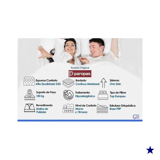 Cama Box Solteiro: Colchão Espuma D33 Paropas Anatômico Confort Ultra…