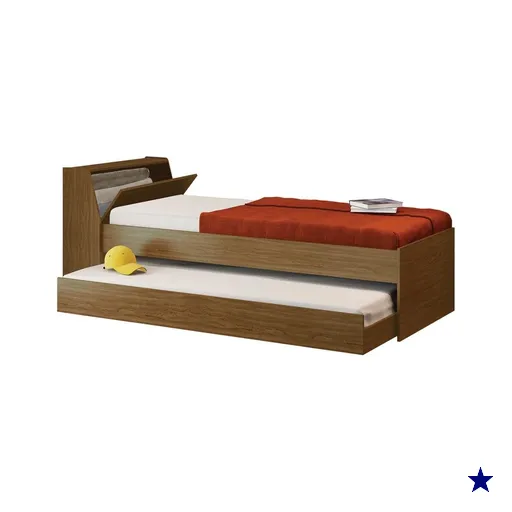 Cama Solteiro Bicama Cabeceira Bau 220x88 BB28 Diamond Dtall
