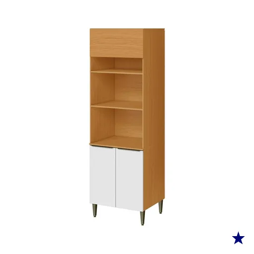 Paneleiro Torre Quente 3 Portas 216x70 cm 2006801 Cinamomo Branco ARMoveis