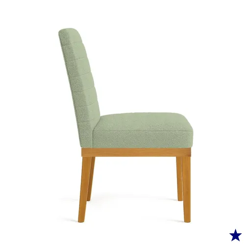 Cadeira de Jantar Solana Boucle Base de Madeira - Pallazio Cor:Verde Pistache