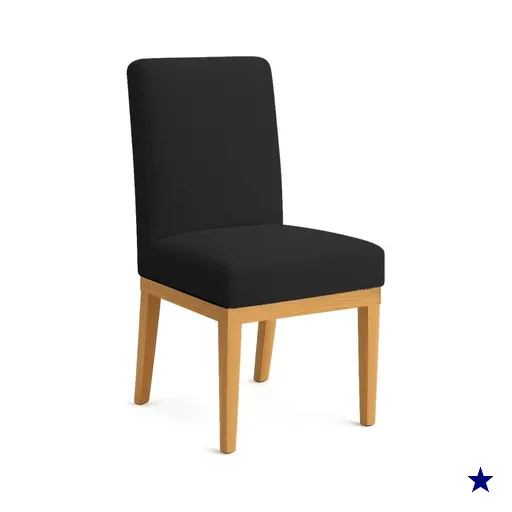 Cadeira de Jantar Brisa Boucle Preto Base de Madeira - Pallazio