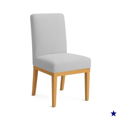 Cadeira de Jantar Brisa Boucle Cinza Base de Madeira - Pallazio