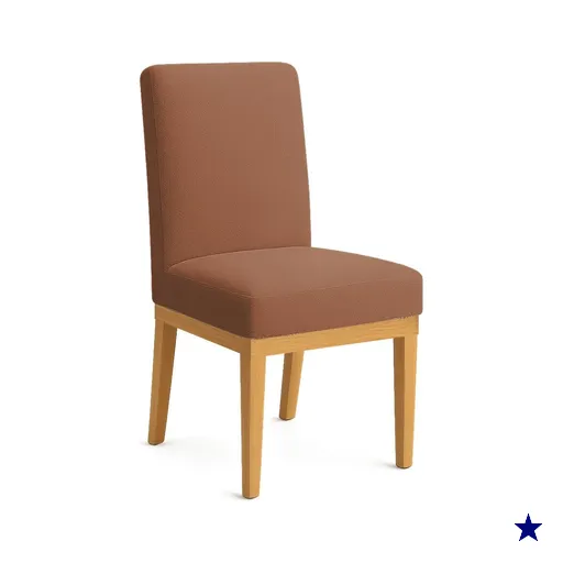 Cadeira de Jantar Brisa Boucle Terracota Base de Madeira - Pallazio