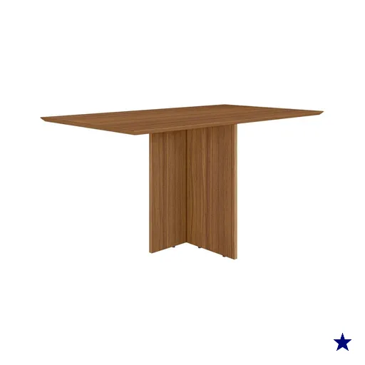 Mesa De Jantar Tampo Sem Vidro 6 Lugares 160x90 cm Helo Carvalho POLIMAN
