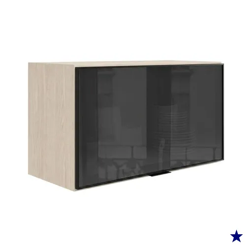Armario Aereo Basculante Vidro MDF 80 cm Kali 166804 Bianco TOQ Nicioli
