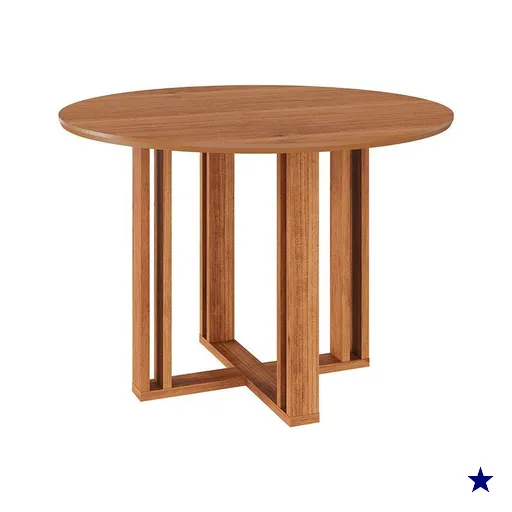 Mesa de Jantar Redonda com Tampo MDF Flora Cinamomo 110 cm