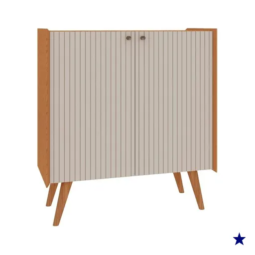 Balcão Buffet 2 Portas Cinamomo White Laca Brilho Vértice