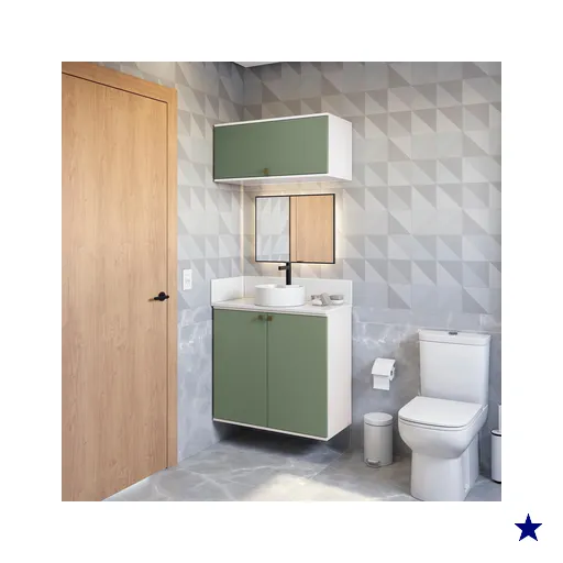 Conjunto para Banheiro com Basculante Kappesberg Celeste 2 Peças Branco/Verde…