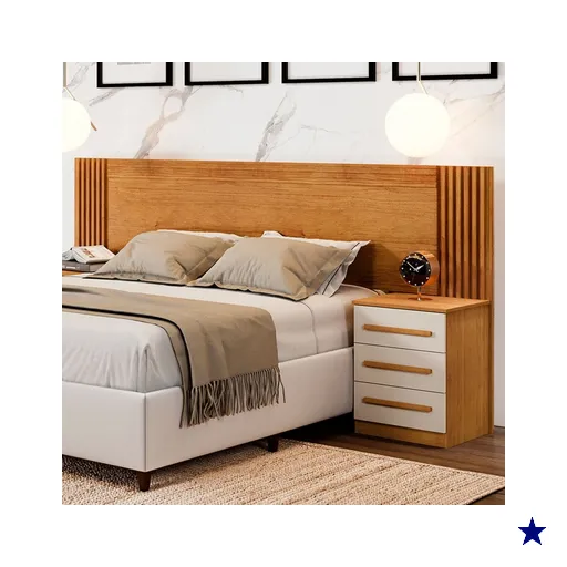 Cabeceira Extensível ímola com 6 Gavetas Cinamomo/Off White - Panorama Móveis