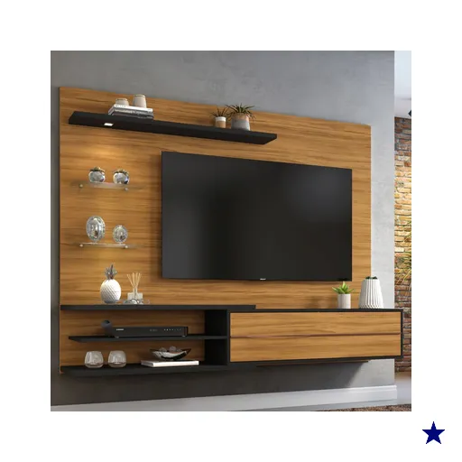 Painel para TV Até 60 Polegadas com Led Sparta 1 Porta Freijó Trend/Preto -…