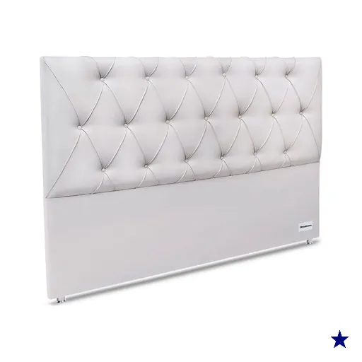 Painel de Cama Box Estofada 195 Murat Facto White King 195 - Corano Branco -…