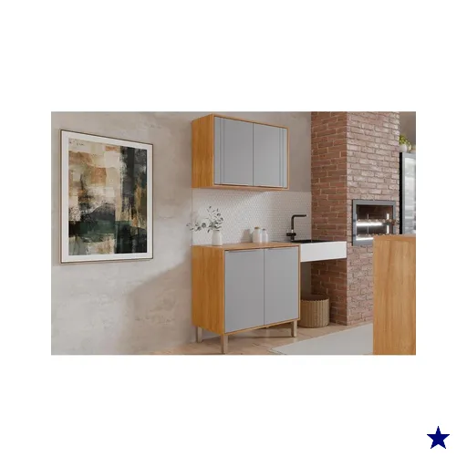 Cozinha Completa 2 Peças Áurea C2P64 Cinamomo/Platina MGM