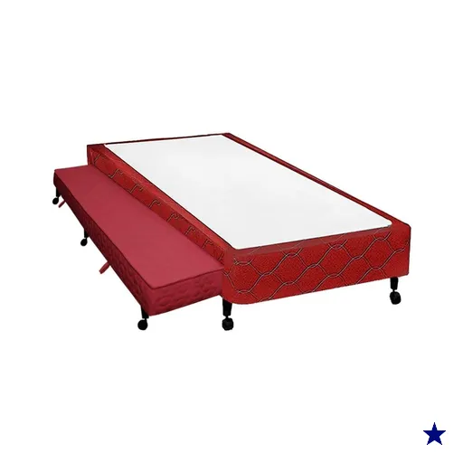 Cama Base c/Aux Especial Castor Tecido Wine 69x188x27