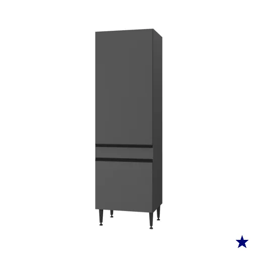 Paneleiro Armário de Cozinha com 2 Portas Milano Multimóveis MP2389 Cinza