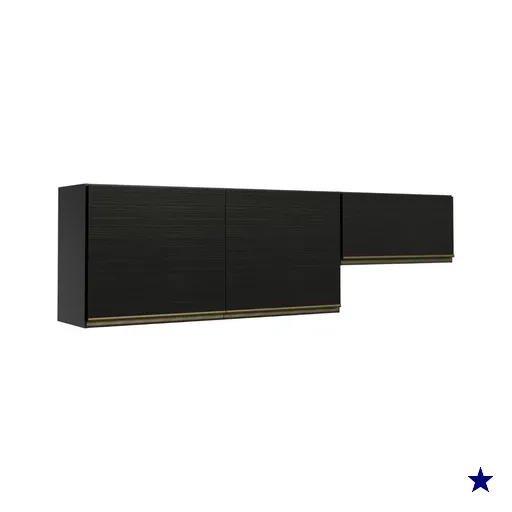 Kit 2 Armários de Cozinha Aéreos 190cm 3 Portas Florença Multimóveis MP2440