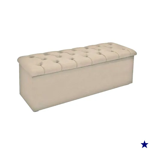 Recamier de Quarto Queen Size Lotus Suede Bege Simbal