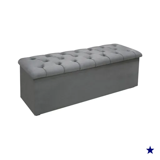 Recamier Calçadeira Queen Size Lotus Queen - Suede Cinza - Simbal
