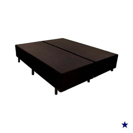 Cama Box Base Universal Queen Courano Black (158x198x24) - Luckspuma