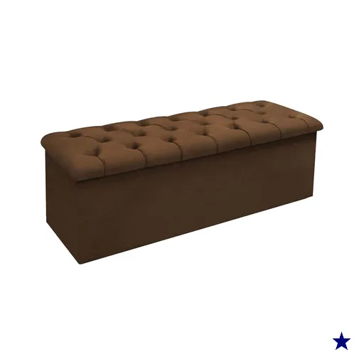 Calçadeira Quarto Queen Size Lotus Suede Marrom Chocolate - Simbal