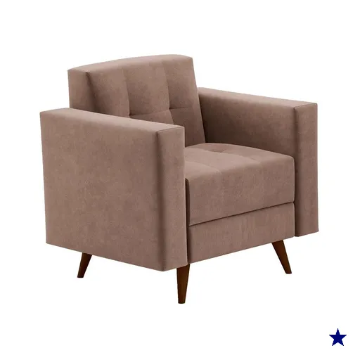 Poltrona Vitrola Suede Tabaco