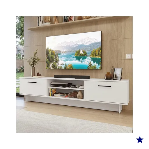 Rack para TV até 80 Polegadas 218 cm 2 Portas Branco Agata Madesa