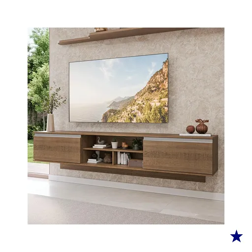 Rack Suspenso para TV até 80 Polegadas 218 cm 2 Portas Rustic Glamy Madesa