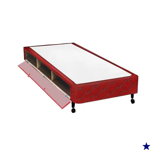 Cama Box Closet Solteiro  Poli Tecido Wine (88x188x27) - Castor