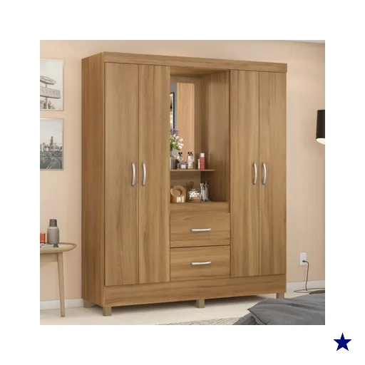 Guarda-Roupa Capelinha Lord 4 Portas Amêndola Touch - Demóbile