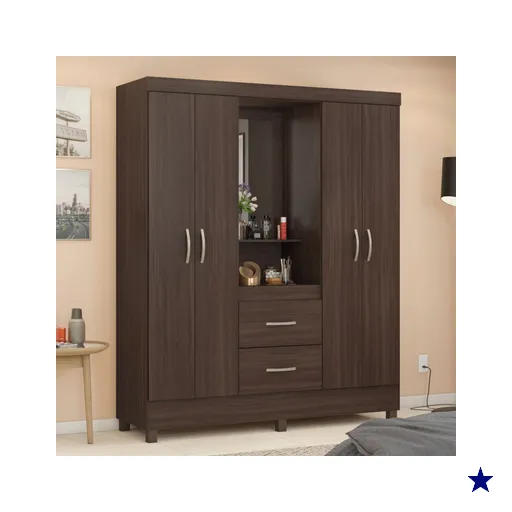 Guarda-Roupa Capelinha Lord 4 Portas Café Touch - Demóbile
