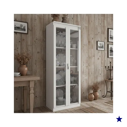 Cristaleira 2 Portas com Vidro Cr6004 Branco - Tecno Mobili