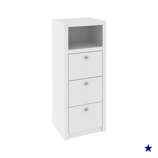 Gaveteiro para Pasta Suspensa com 3 Gavetas ME4118 Branco Tecnomobili