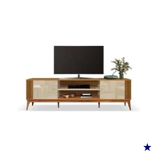 Rack Bancada Para Sala TV Até 75 Polegadas Legacy Cedro / Off White