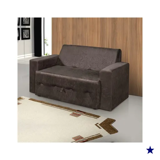 Sofá-cama Pratik 5000 Mamflex Marrom Suede Amassado