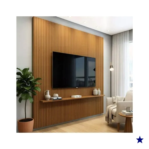 Painel Para Tv Até 75 Polegadas Ripado Impressão 3D Egeo Com Prateleira 1,80m…